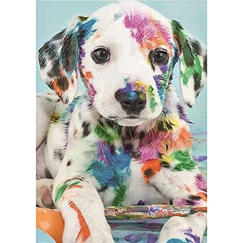 Xiaomoyu 5D DIY Diamond Painting Kits, Hund Diamant Painting Bilder Full Drill, Diamant Strass Kristall Leinwand Stickerei Bilder Painting nach Zahlen für Erwachsene Kinder Dekorationen von Xiaomoyu