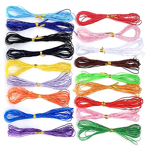 Elastische Kordel, farbige elastische Schnur, 18 Farben 90 Yards Dehnbare Schnur Gummiband für Armbänder, Halsketten, Schmuckherstellung, Perlen, DIY Nähen, elastische Schnur von Xiaomoyu