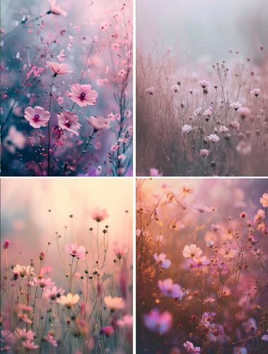 4 Stück Diamond Painting Full Set, Landschaft Diamond Painting Erwachsene Kinder, DIY 5D Blumen Diamant Malerei Bilder, 4er Set Strass Stickerei Painting für Wand Dekorationen und Geschenk 15x20cm 4 Stück Diamond Painting Full Set, Landschaft Diamond Painting Erwachsene Kinder, DIY 5D Blumen Diamant Malerei Bilder, 4er Set Strass Stickerei Painting für Wand Dekorationen und Geschenk 15x20cm von Xiaonu