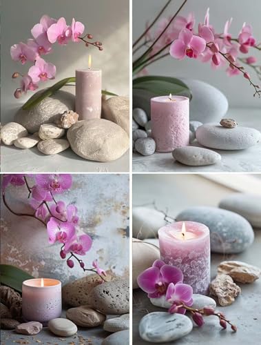 Diamond Painting, 4 Pack 5D Diamant Painting Bilder Erwachsene Kinder, DIY Blume Diamant Malerei Set, 4 Stück Zen Diamond Painting für Wohnzimmer Schlafzimmer Wand Dekoration Geschenk 30x40cm von Xiaonu