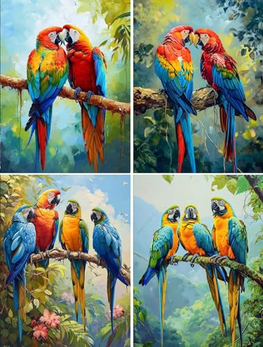 Diamond Painting, 4 Pack 5D Diamant Painting Bilder Erwachsene Kinder, DIY Papageien Diamant Malerei Set, 4 Stück Tiere Diamond Painting für Wohnzimmer Schlafzimmer Wand Dekoration Geschenk 40x55cm Diamond Painting, 4 Pack 5D Diamant Painting Bilder Erwachsene Kinder, DIY Papageien Diamant Malerei Set, 4 Stück Tiere Diamond Painting für Wohnzimmer Schlafzimmer Wand Dekoration Geschenk 40x55cm von Xiaonu