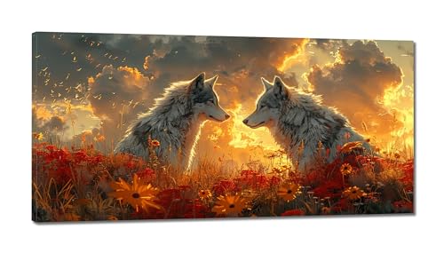 Xiaonu Diamond Painting Erwachsene, Groß 5D Wolf DIY XXL Diamant Painting Bilder mit Zubehör für Schlafzimmer Wohnzimmer Dekoration 40x80cm von Xiaonu