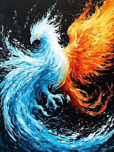 Malen nach Zahlen Erwachsene 75 x 100 cm, Malen nach Zahlen Tier Paint by Numbers Phönix Malen nach Zahlen Leinwand Bastelset, DlY Handgemalt Olgemalde mit Pinseln und Acrylfarbe, Zimmer Deko H-551 von Xiaonu