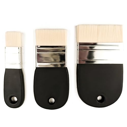 3 Stück Flacher Paddelpinsel, Aquarell Acryl Flachpinsel, Paddle Flächenpinsel, Aquarell Pinsel Acrylfarbe Lasurpinsel Pinsel Breiter Malerpinsel Set für Gouache Acryl Öl Auf Malgrund 3 Stück Flacher Paddelpinsel, Aquarell Acryl Flachpinsel, Paddle Flächenpinsel, Aquarell Pinsel Acrylfarbe Lasurpinsel Pinsel Breiter Malerpinsel Set für Gouache Acryl Öl Auf Malgrund von Xiciki