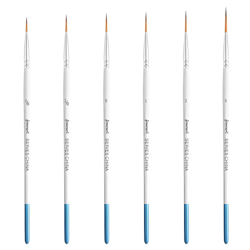 6 Stück Rigger Pinsel Aquarell Rigger Pinsel Set für Malerei feine lange Linien, dünne Linien, Klingen von Gras, Haar und mehr Malpinsel für Acryl-, Aquarell-, Öl- und Gouache-Malerei 6 Stück Rigger Pinsel Aquarell Rigger Pinsel Set für Malerei feine lange Linien, dünne Linien, Klingen von Gras, Haar und mehr Malpinsel für Acryl-, Aquarell-, Öl- und Gouache-Malerei von Xiciki