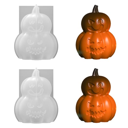 Xidmold 2 Stück 3D Halloween Kürbis Silikonform Set , Halloween Kürbis Deko, DIY Silikonform Kerzen Gießen Formen Für Seife Aromatherapie Kerzen Dekoration Xidmold 2 Stück 3D Halloween Kürbis Silikonform Set , Halloween Kürbis Deko, DIY Silikonform Kerzen Gießen Formen Für Seife Aromatherapie Kerzen Dekoration von Xidmold
