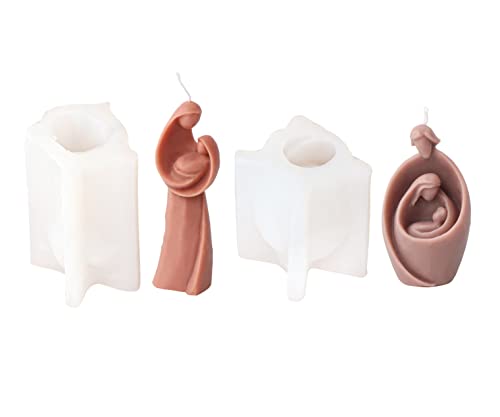 Xidmold 2 Stück Abstrakte Heilige Familie Silikonform Kerzenform, Kerzengießform Silikon, Jesus mit Maria Silikonform für Sojawachs Kerzen, Seife, Epoxidharz Handwerk, Religiöse Figur Xidmold 2 Stück Abstrakte Heilige Familie Silikonform Kerzenform, Kerzengießform Silikon, Jesus mit Maria Silikonform für Sojawachs Kerzen, Seife, Epoxidharz Handwerk, Religiöse Figur von Xidmold