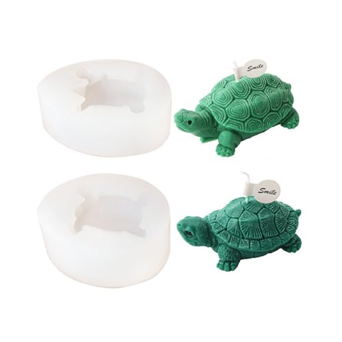 Xidmold 2 Stück Schildkröte Kerzenform Tier Silikon Formen 3D Schildkröte Silikonform für Sojawachs Kerzen, Seife, Gips, Epoxidharz, Handwerk (A) von Xidmold