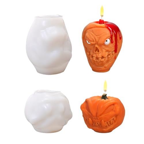 Xidmold 2er 3D-Kürbis-Kerzen Silikonform Set - Halloween & Herbst Kerzenformen für Duftkerzen, Epoxidharz & Seifen, Kürbis-Gießformen für festliche Dekoration Xidmold 2er 3D-Kürbis-Kerzen Silikonform Set - Halloween & Herbst Kerzenformen für Duftkerzen, Epoxidharz & Seifen, Kürbis-Gießformen für festliche Dekoration von Xidmold