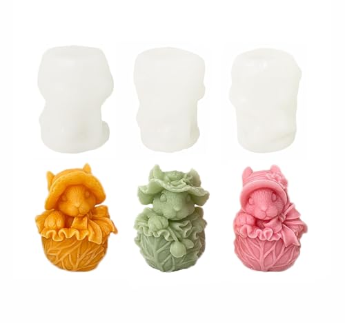 Xidmold 3 Stück Blumenkohl Kaninchen Kerzenform Ostern Silikonform Osterhase Silikon Form für Fondant, Sojawachs Kerzen, Seife, Gips, Epoxidharz, Handwerk Xidmold 3 Stück Blumenkohl Kaninchen Kerzenform Ostern Silikonform Osterhase Silikon Form für Fondant, Sojawachs Kerzen, Seife, Gips, Epoxidharz, Handwerk von Xidmold