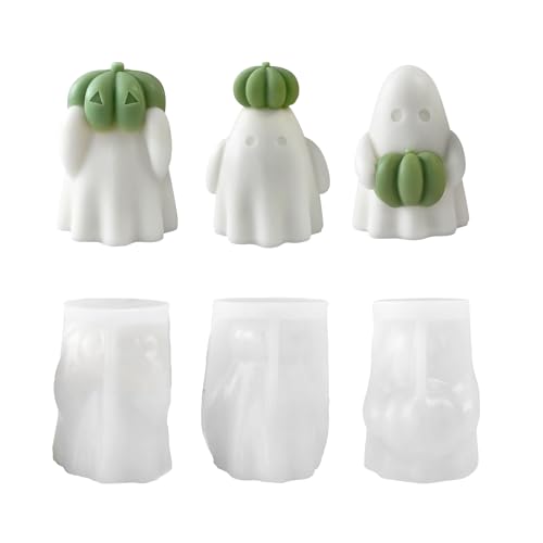 Xidmold 3 Stück Halloween Kürbis Geister KerzeFormen, 3D Kürbis Geister Silikonformen Halloween Dekoration Formen für Soja-Wachs-Kerzen, Seife, Gips, Epoxidharz Gießen, DIY Crafts Xidmold 3 Stück Halloween Kürbis Geister KerzeFormen, 3D Kürbis Geister Silikonformen Halloween Dekoration Formen für Soja-Wachs-Kerzen, Seife, Gips, Epoxidharz Gießen, DIY Crafts von Xidmold