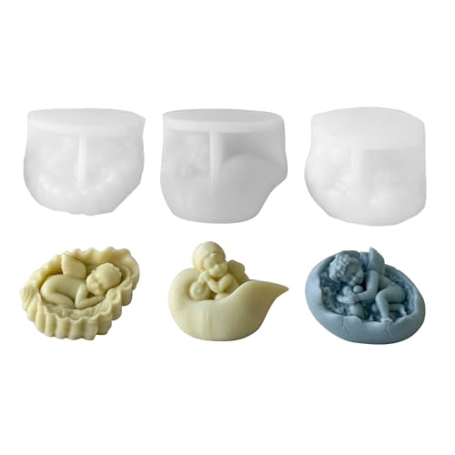 Xidmold 3 Stück Kerzenformen Silikon Engel, 3D Baby Engel Silikonform for Sojawachs Kerzen, Seife, Gips, Epoxidharz, Beton, Handwerk Xidmold 3 Stück Kerzenformen Silikon Engel, 3D Baby Engel Silikonform for Sojawachs Kerzen, Seife, Gips, Epoxidharz, Beton, Handwerk von Xidmold