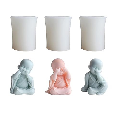 Xidmold 3 Stück Mönch Silikonform Kerzengießform 3D Mönch Kerzenform Gipsform Seifenform Mönch Gießform für Gips, Seife, Sojawachs Kerzen, Handwerk Xidmold 3 Stück Mönch Silikonform Kerzengießform 3D Mönch Kerzenform Gipsform Seifenform Mönch Gießform für Gips, Seife, Sojawachs Kerzen, Handwerk von Xidmold