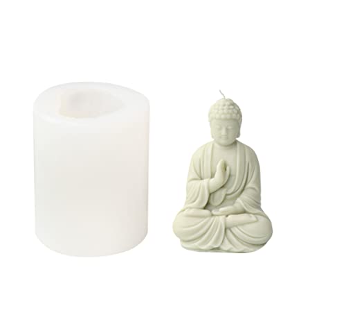 Xidmold 3D Buddha Figur Silikonform Kerzengießform Buddha Form Kerzenform Gipsform Seifenform Kerzen Buddha Gießform für Seife, Sojawachs Kerzen, Figur (A) von Xidmold