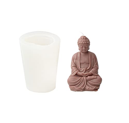 Xidmold 3D Buddha Figur Silikonform Kerzengießform Buddha Form Kerzenform Gipsform Seifenform Kerzen Buddha Gießform für Seife, Sojawachs Kerzen, Figur (B) von Xidmold