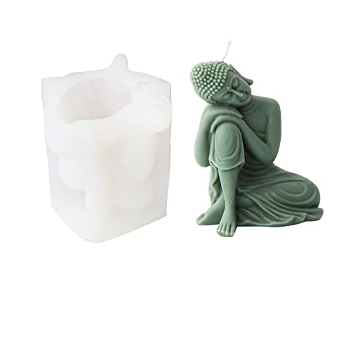 Xidmold 3D Buddha Figur Silikonform Kerzengießform Buddha Form Kerzenform Gipsform Seifenform Kerzen Buddha Gießform für Seife, Sojawachs Kerzen, Figur (C) von Xidmold