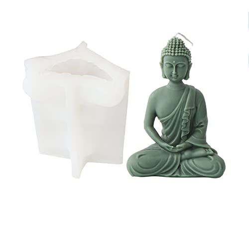 Xidmold 3D Buddha Figur Silikonform Kerzengießform Buddha Form Kerzenform Gipsform Seifenform Kerzen Buddha Gießform für Seife, Sojawachs Kerzen, Figur (D) von Xidmold