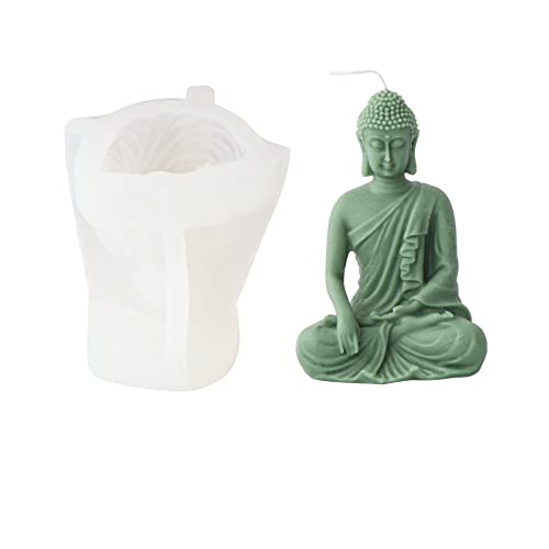 Xidmold 3D Buddha Figur Silikonform Kerzengießform Buddha Form Kerzenform Gipsform Seifenform Kerzen Buddha Gießform für Seife, Sojawachs Kerzen, Figur (E) von Xidmold