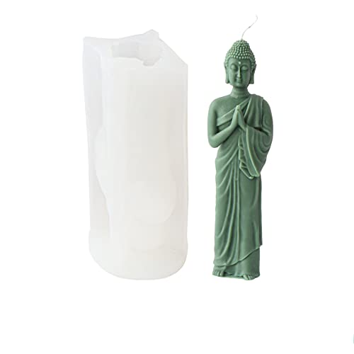 Xidmold 3D Buddha Figur Silikonform Kerzengießform Buddha Form Kerzenform Gipsform Seifenform Kerzen Buddha Gießform für Seife, Sojawachs Kerzen, Figur (G) von Xidmold