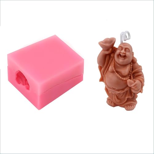 Xidmold 3D Buddha Kerzenform,Buddha Silikonform,Meditation Statue KerzeFormen,für Gips, Sojawachs Kerzen,Epoxidharz, Handwerk (A) von Xidmold