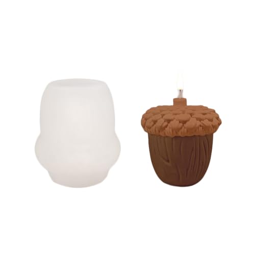 Xidmold 3D-Eichelkerzenform, Epoxidharz, -Silikonform für Fondant, Schokolade, Sojawachs, Kerze, Seife, Gips, Polymerton, DIY Handwerk (B) von Xidmold