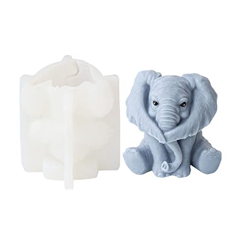 Xidmold 3D Elefant Silikonform, Tier Elefant Kerzenform Seifenform, Elefant Silikon Backform Kuchenform für Fondant, Tortendeko, Schokolade, Seife, Sojawachs Kerzen, Handwerk (A) von Xidmold