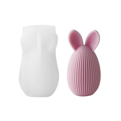 Xidmold 3D Hase Silikonform Kerzen Ostern, Osterhase Kerzenform Seifenform Gipsform, Ostern Kaninchen Silikonform Gießform for Sojawachs Kerzen, Seife, Gips, Epoxidharz, Handwerk (A) von Xidmold