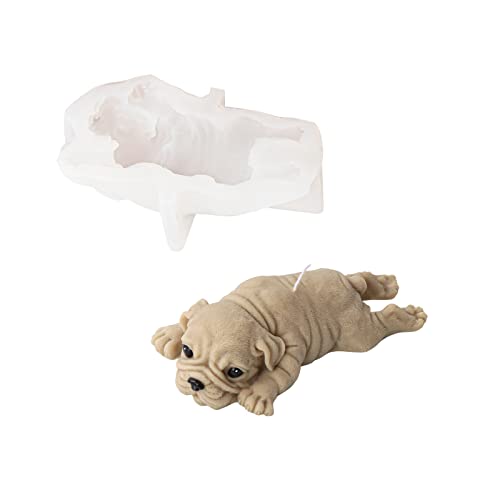 Xidmold 3D Hund Silikonform Kerzenform Seifenform Hund Silikon Formen Tier Backform für Tortendeko, Schokolade, Seife, Sojawachs Kerzen, Handwerk (Hund J) von Xidmold