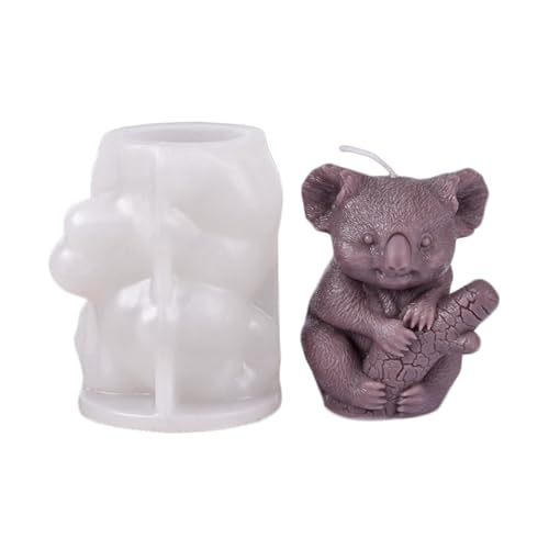Xidmold 3D Koala Kerzenform Silikon, Kerzengießform aus Silikon, Tier Koala Silikonform für Sojawachs Kerzen, Handwerk (A) von Xidmold