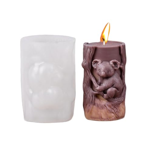 Xidmold 3D Koala Säule Kerzenform Silikon, Kerzengießform aus Silikon, Tier Koala Silikonform für Sojawachs Kerzen, Handwerk (B) von Xidmold