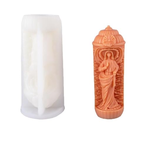 Xidmold 3D Madonna Silikonform - Hochwertige Gießform für Epoxidharz-Ornamente, Duftkerzen & Gipsstatuen, Antihaft & Wiederverwendbar (Maria Mutter Gottes Form) (037) von Xidmold