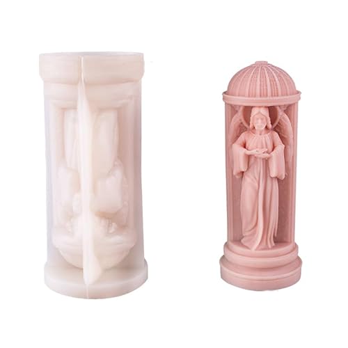 Xidmold 3D Madonna Silikonform - Hochwertige Gießform für Epoxidharz-Ornamente, Duftkerzen & Gipsstatuen, Antihaft & Wiederverwendbar (Maria Mutter Gottes Form) (038) von Xidmold