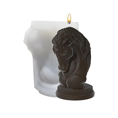 Xidmold 3D Pferd Kopf Kerzenform, Tier Kerzengießform, Pferd Silikonform für Sojawachs Kerzen, Seife, Handwerk Ornamente von Xidmold