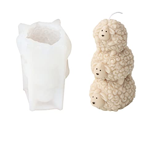 Xidmold 3D Schaf Silikonform Kerzenform, Tier Backform Silikon Formen für Fondant, Tortendeko, Schokolade, Seife, Gips, Sojawachs Kerzen, Epoxidharz Handwerk (K) von Xidmold