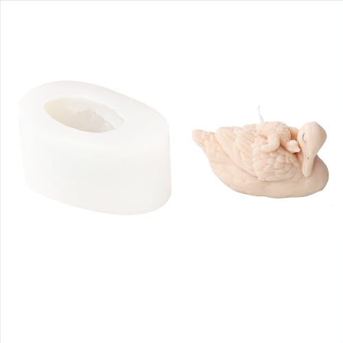 Xidmold 3D Schwan-Familie Silikonform Set - Baby Schwan Kerzen & Seifen Gießform - DIY Form für Sojawachs, Epoxidharz, Heimdekoration (A) von Xidmold