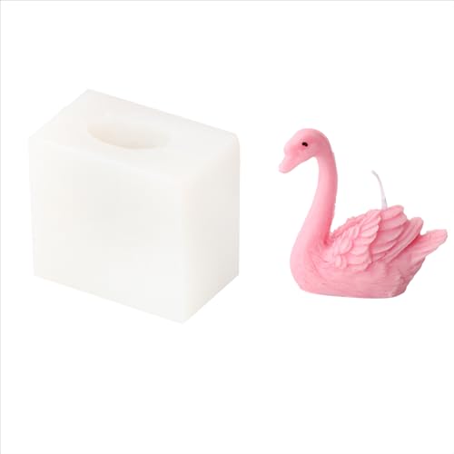 Xidmold 3D Schwan-Familie Silikonform Set - Baby Schwan Kerzen & Seifen Gießform - DIY Form für Sojawachs, Epoxidharz, Heimdekoration (B) von Xidmold