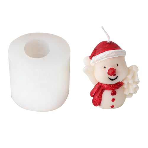 Xidmold 3D Silikonform Weihnachten - Schneemann, Elch & Weihnachtsmann Kerzen-Gießform für DIY Kerzen, Seife & Harz - Ideal für Weihnachtsdeko, Teelichter & Geschenke (375) von Xidmold