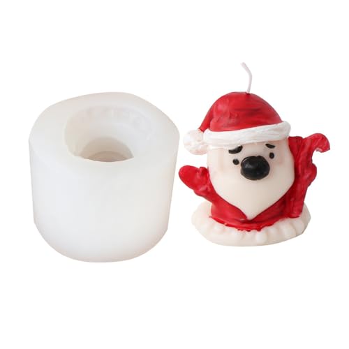 Xidmold 3D Silikonform Weihnachten - Schneemann, Elch & Weihnachtsmann Kerzen-Gießform für DIY Kerzen, Seife & Harz - Ideal für Weihnachtsdeko, Teelichter & Geschenke (377) von Xidmold
