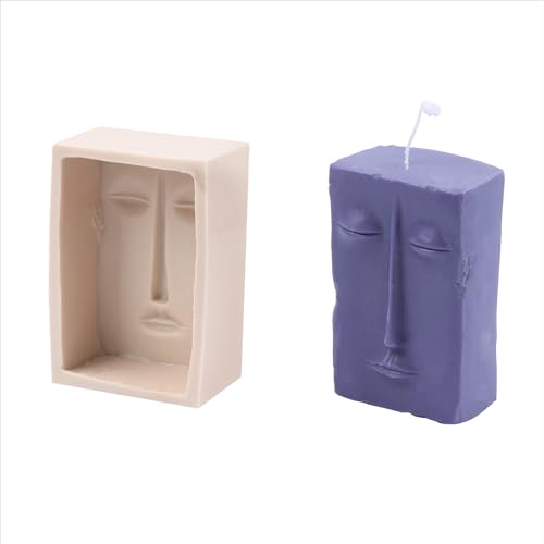 Xidmold 3D Silikonform für Gesicht/Augen/Nase/Mund/Ohren– Abstrakte Porträtform aus Silikon für Kerzen, Seife, Epoxidharz – Wiederverwendbare DIY Gießform für Künstler, Handwerk & Deko (face) von Xidmold