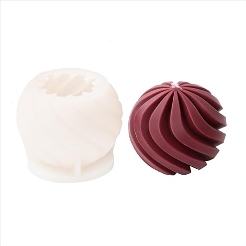 Xidmold 3D Spirale Silikonform für Kerzen/Seifen – Wiederverwendbare Geometrische Gießform mit Wellenmuster, DIY Geschenkidee (A) von Xidmold