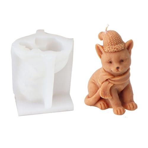 Xidmold 3D Tier Silikonform-Set (Katze/Bär/Frosch/Eichhörnchen) - Lebensmittelechte Anti-Haft Formen für Harz, Kerzen, Seifenherstellung - DIY Basteln, Epoxidguss, Wiederverwendbare Wachsformen (A) von Xidmold