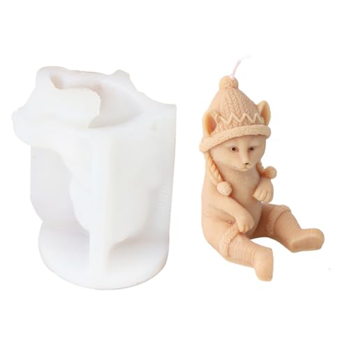 Xidmold 3D Tier Silikonform-Set (Katze/Bär/Frosch/Eichhörnchen) - Lebensmittelechte Anti-Haft Formen für Harz, Kerzen, Seifenherstellung - DIY Basteln, Epoxidguss, Wiederverwendbare Wachsformen (B) von Xidmold