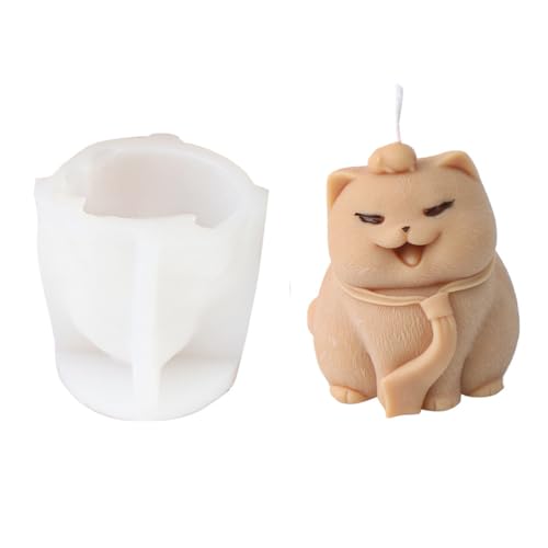 Xidmold 3D Tier Silikonform-Set (Katze/Bär/Frosch/Eichhörnchen) - Lebensmittelechte Anti-Haft Formen für Harz, Kerzen, Seifenherstellung - DIY Basteln, Epoxidguss, Wiederverwendbare Wachsformen (E) von Xidmold
