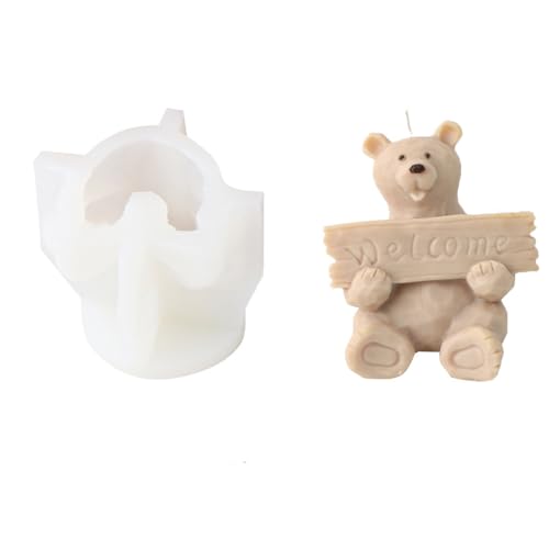 Xidmold 3D Tier Silikonform-Set (Katze/Bär/Frosch/Eichhörnchen) - Lebensmittelechte Anti-Haft Formen für Harz, Kerzen, Seifenherstellung - DIY Basteln, Epoxidguss, Wiederverwendbare Wachsformen (J) von Xidmold