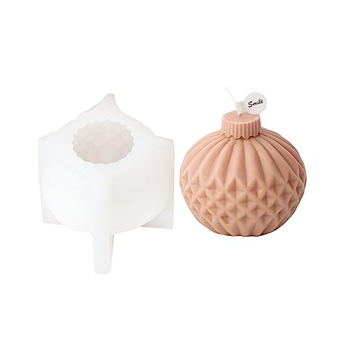 Xidmold 3D Weihnachtsball Kerzenform, Weihnachten Silikonform Gießform für Sojawachs Kerzen, Seife, Epoxidharz, Gips, DIY Handwerk (E) von Xidmold