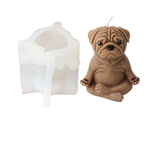 Xidmold 3D Yoga Hund Silikonform Kerzenform Seifenform Hund Silikon Formen Tier Backform für Tortendeko, Schokolade, Seife, Sojawachs Kerzen, Handwerk (Hund B) von Xidmold