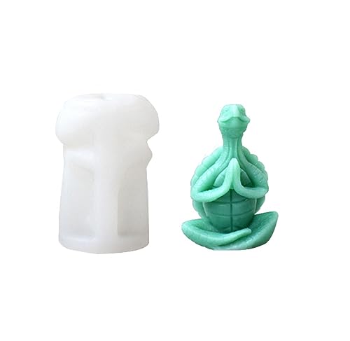 Xidmold 3D Yoga Schildkröte Silikonform Kerzenform Seifenform Schildkröte Silikon Formen Tier Backform für Tortendeko, Schokolade, Seife, Sojawachs Kerzen, Handwerk (Schildkröte) von Xidmold