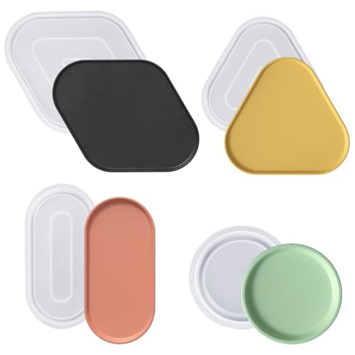 Xidmold 4 Stück Silikonformen Epoxidharz Tablett, Silikonform Untersetzer, Geometrische Tablett Harzform Gießform für DIY Teetablett Obsttablett Schmucktablett Kunsthandwerk Xidmold 4 Stück Silikonformen Epoxidharz Tablett, Silikonform Untersetzer, Geometrische Tablett Harzform Gießform für DIY Teetablett Obsttablett Schmucktablett Kunsthandwerk von Xidmold