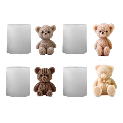 Xidmold 4er Set Bär Silikonformen - 3D Kerzenform & Seifenform für Schokolade, Tortendeko, Sojawachs-Kerzen - Ideal für DIY Handwerk & Dekoration Xidmold 4er Set Bär Silikonformen - 3D Kerzenform & Seifenform für Schokolade, Tortendeko, Sojawachs-Kerzen - Ideal für DIY Handwerk & Dekoration von Xidmold
