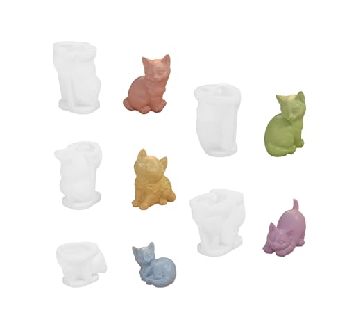 Xidmold 5 Stück 3D Katze Kerzenform Silikon, Kerzengießformen Katze, Kätzchen Silikonform für Fondant, Schokolade, Sojawachs Kerzen, Seife, Epoxidharz, Gips, Handwerk Xidmold 5 Stück 3D Katze Kerzenform Silikon, Kerzengießformen Katze, Kätzchen Silikonform für Fondant, Schokolade, Sojawachs Kerzen, Seife, Epoxidharz, Gips, Handwerk von Xidmold